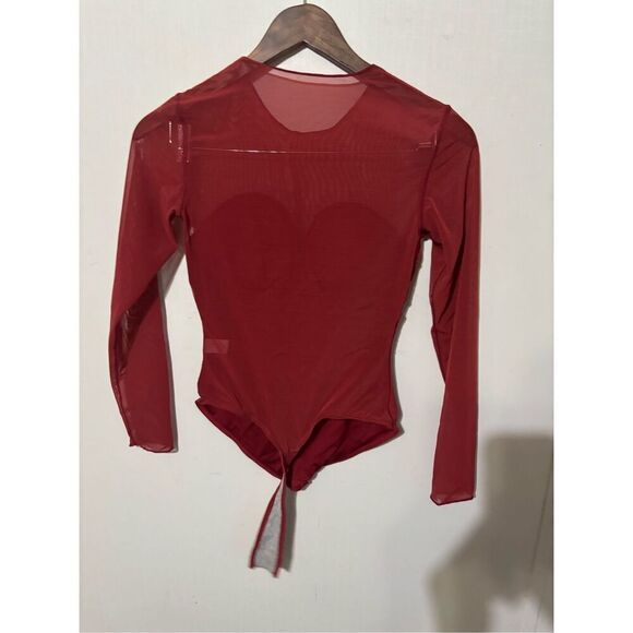 NWOT Popilush Women's Small Red Long Sleeve Bodysuit Shapewear - Picture 4 of 4